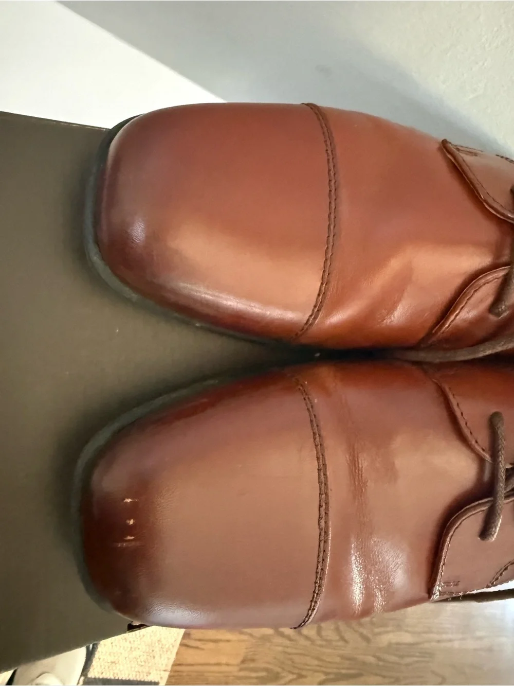 Florsheim big kid dress shoes  Cognac Brown Leather Derby Shoes